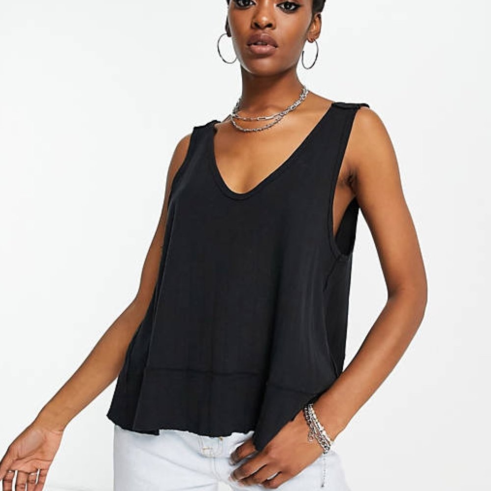 We The Free by Free People harper tank top in washed black